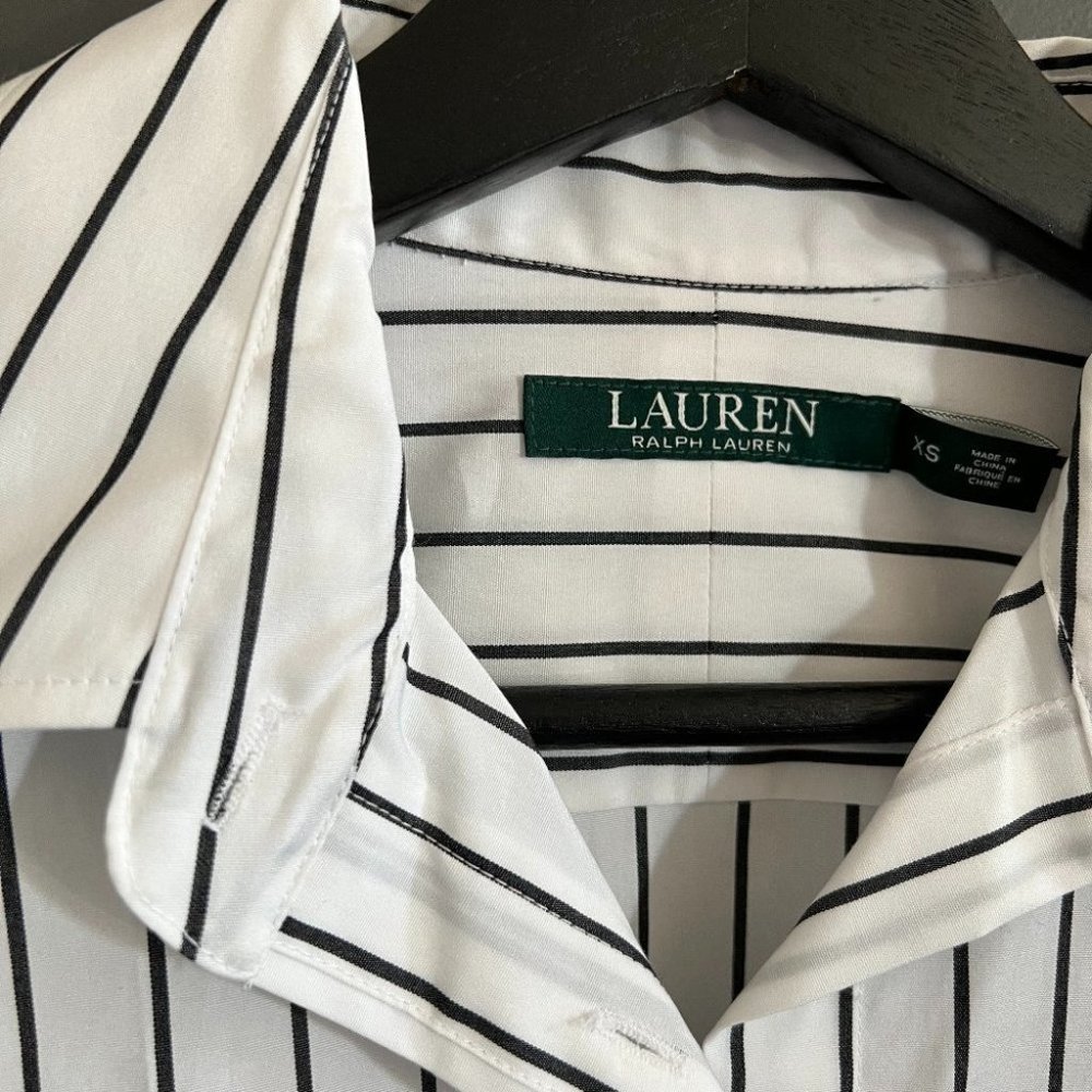 Ralph Lauren Black Striped Oxford Button Down Shirt XS